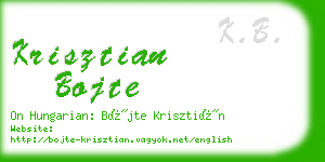 krisztian bojte business card